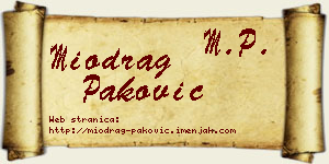 Miodrag Paković vizit kartica